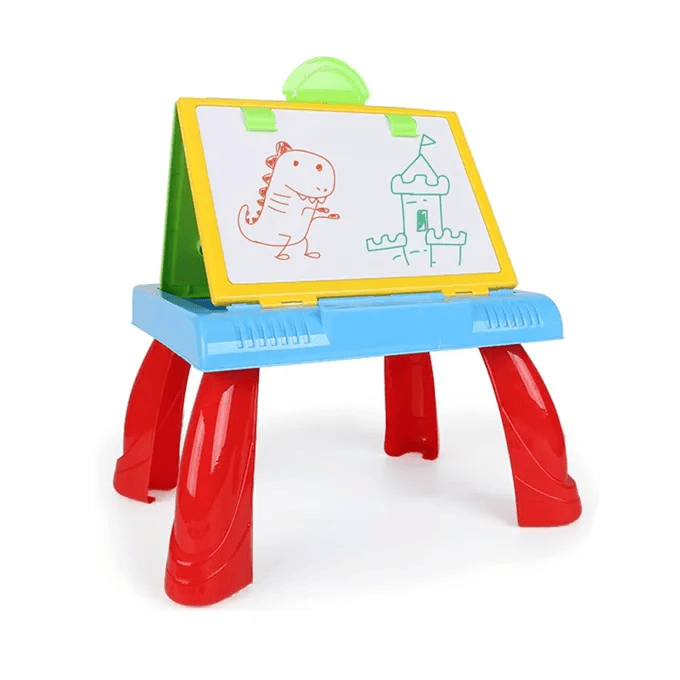 3-in-1 Interactive Learning Desk for Kids – Chalkboard, Drawing Projector & Whiteboard - Image 1
