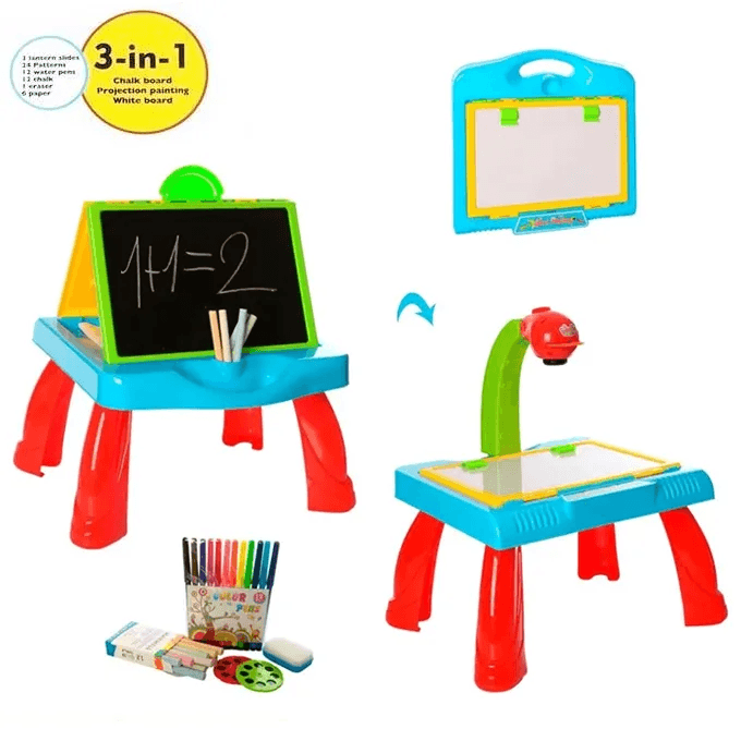 3-in-1 Interactive Learning Desk for Kids – Chalkboard, Drawing Projector & Whiteboard thumbnail 3