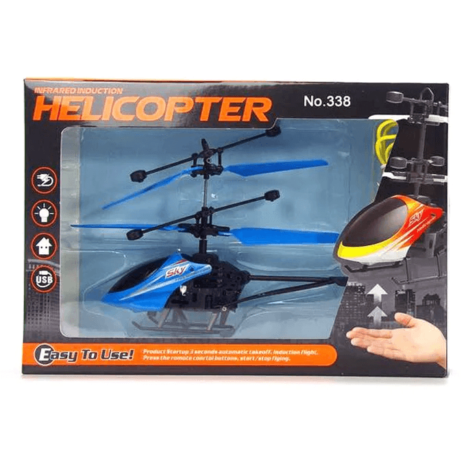 Flying Helicopter with Palm Sensor – Rechargeable RC Toy for Kids - Image 1